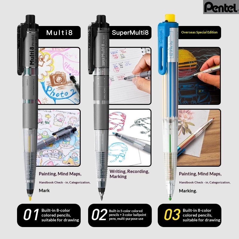 Pentel Pen Energel - Orijinal Japonya Pentel Art Multi 8