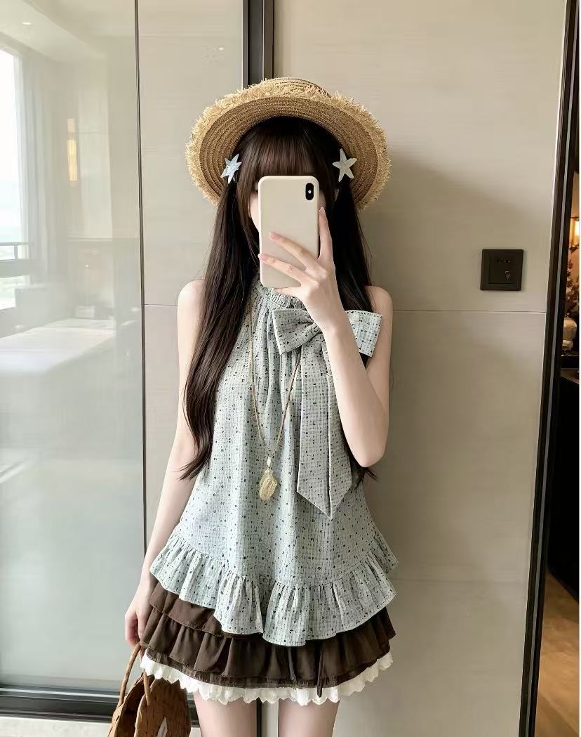 Elastic Lace Trim - Japon Vintage Tarzı, İki Parçalı Takım: